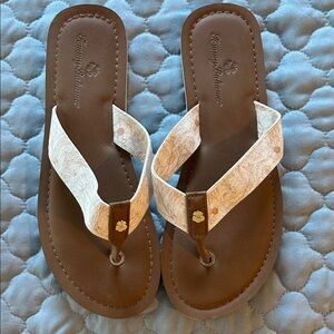 Tommy Bahama Women's Tan and Cream Sandals